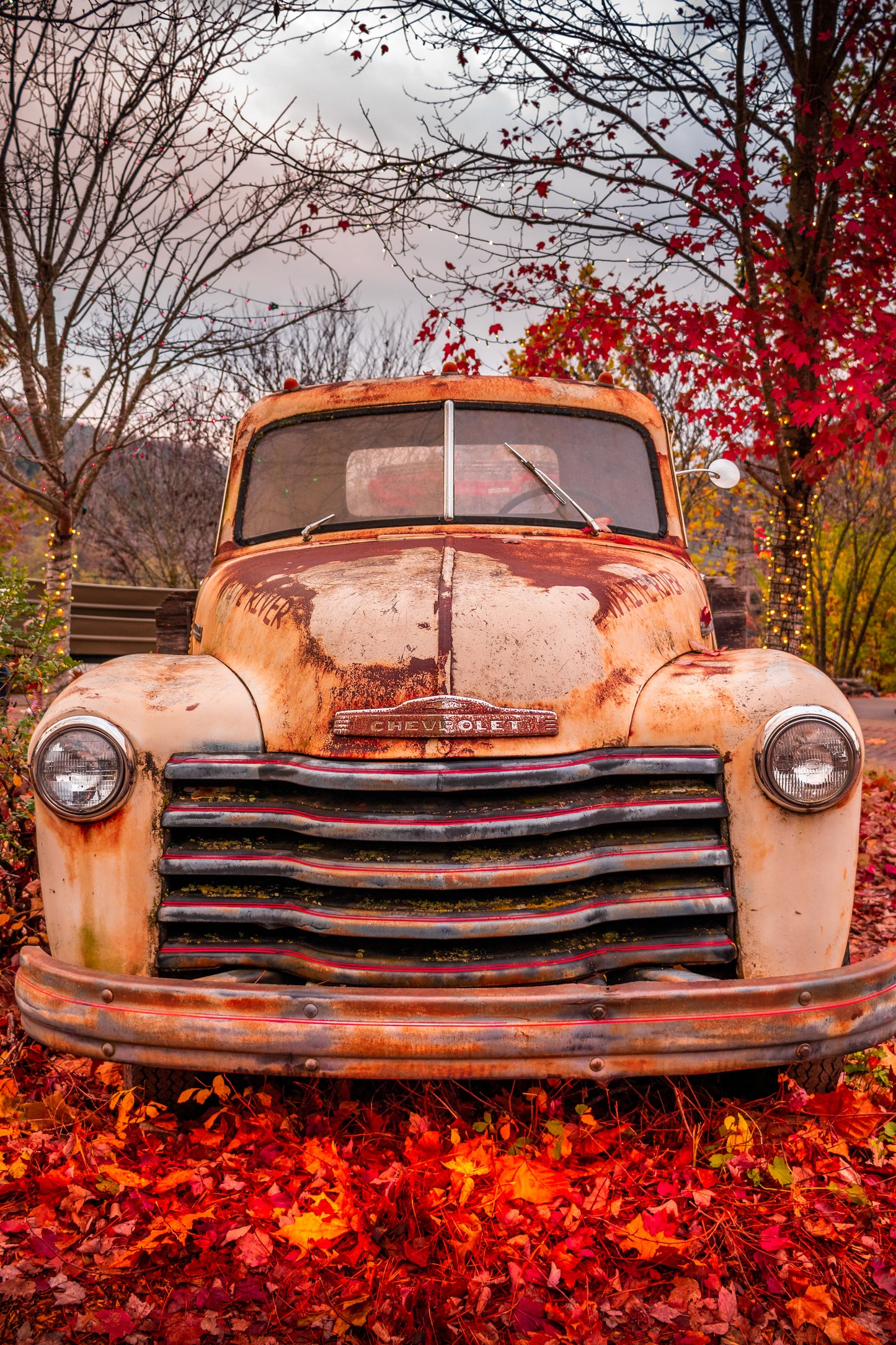 Orange truck on Branson Landing