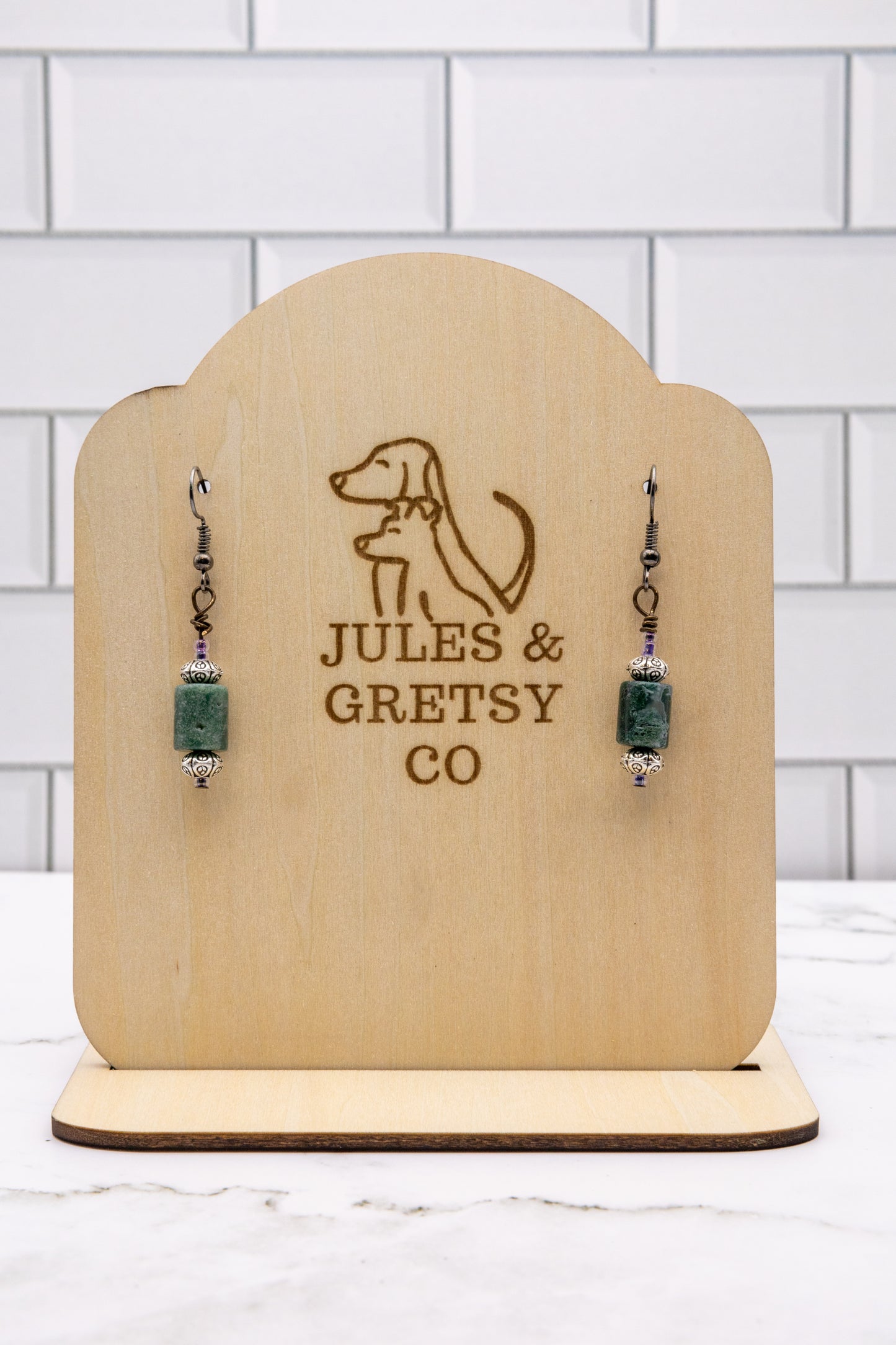 Jade drop earrings