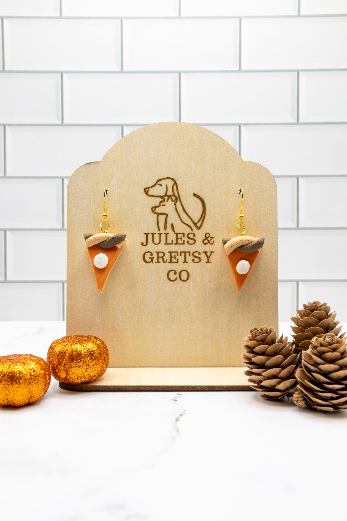Pumpkin Pie Slice earrings