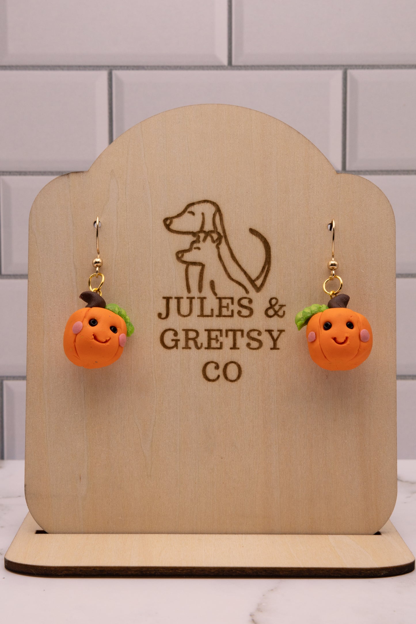 Pumpkin polymer clay earrings